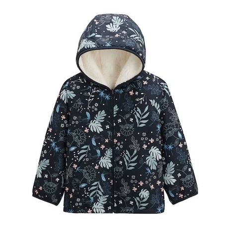 Veste à capuche enfant en sherpa réversible Belle de Nuit BLEU 1 - vertbaudet enfant 