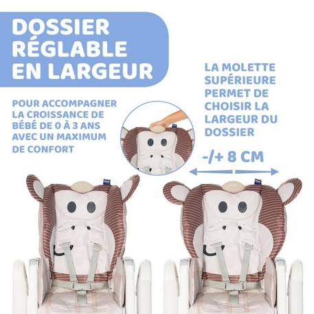 CHICCO - Chaise Haute Polly 2 Start Monkey BEIGE 2 - vertbaudet enfant 