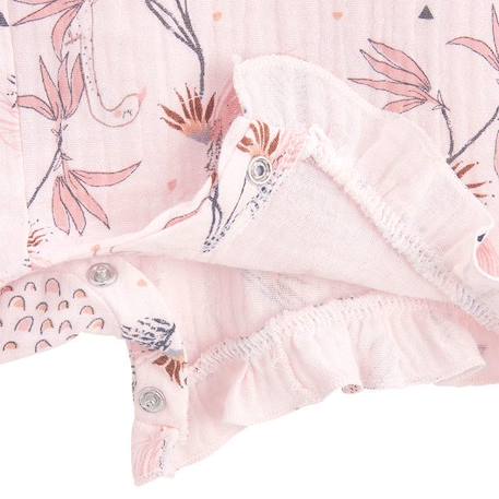 Barboteuse bébé et chapeau en gaze de coton Exotic Bird ROSE 4 - vertbaudet enfant 