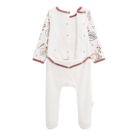 Pyjama bébé en velours Léonie BLANC 4 - vertbaudet enfant 