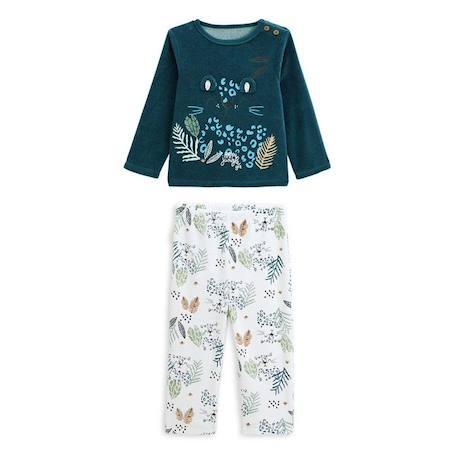 Pyjama bébé 2 pièces en velours Borneo BLEU 1 - vertbaudet enfant 