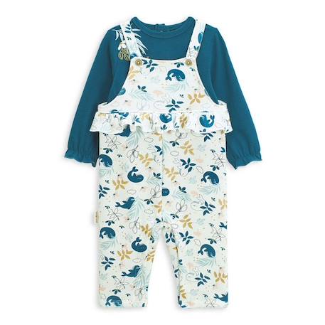 Ensemble salopette bébé en molleton et t-shirt Moana BLANC 1 - vertbaudet enfant 