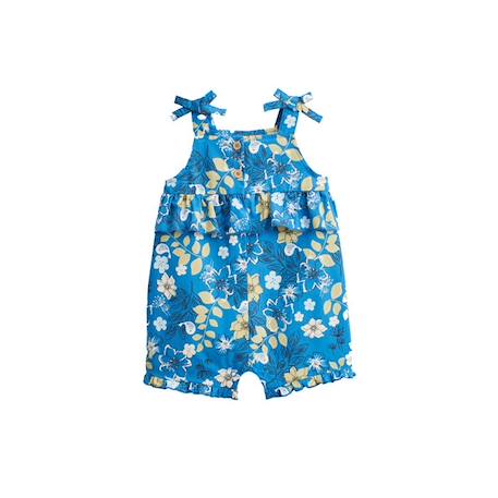 Barboteuse bébé + chapeau en popeline Flora BLEU 2 - vertbaudet enfant 