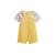 Ensemble salopette bébé en gaze de coton et t-shirt Petit Envahisseur JAUNE 2 - vertbaudet enfant 