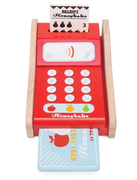 Machine à carte bancaire en bois - LE TOY VAN - Honeybake - Enfant - Mixte - Rouge - 3 ans ROUGE 3 - vertbaudet enfant 