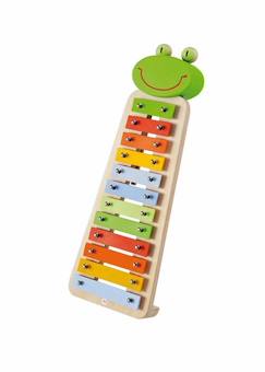 Jouet-Jeux d'imitation-Instrument de musique - Xylophone grenouille en métal - SEVI - 82539 - 4 partitions incluses