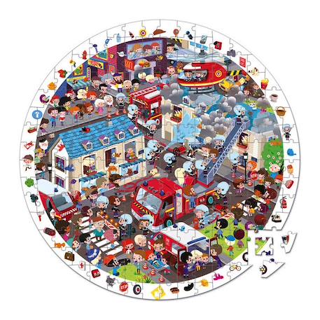 Puzzle observation Pompiers 208 pcs - JANOD - Jeu 2 en 1 - Développe la concentration VERT 2 - vertbaudet enfant 