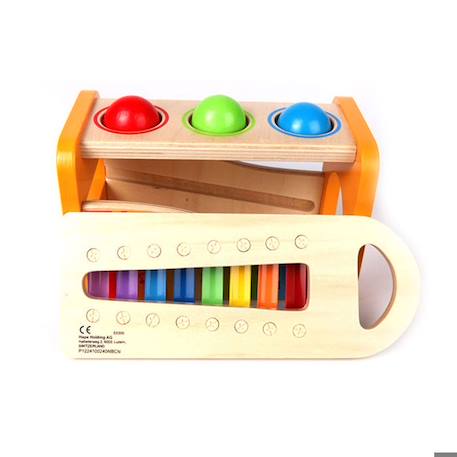 Banc à marteler xylophone Hape E0305 - Jouet d'éveil musical en bois ORANGE 4 - vertbaudet enfant 