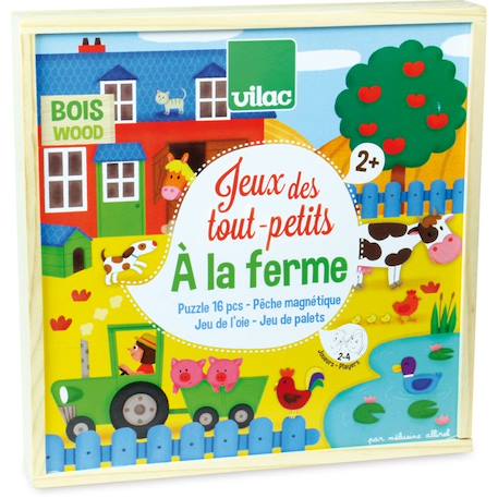 VILAC - Coffret de jeux des tout-petits à la ferme JAUNE 2 - vertbaudet enfant 