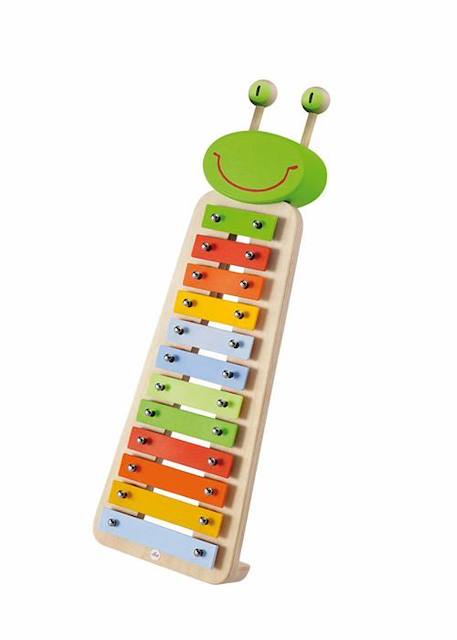 Instrument de musique - Xylophone grenouille en métal - SEVI - 82539 - 4 partitions incluses ROUGE 2 - vertbaudet enfant 