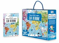 Jouet-Livres-Livres à toucher et imagiers-Puzzle & Livre - Voyagez - découvrez - explorez - La Terre