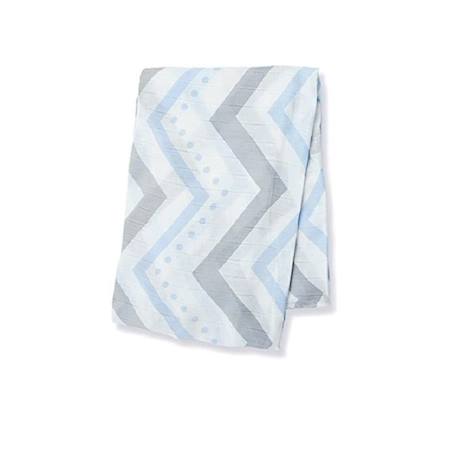 Lange en bambou Lulujo - Chevron bleu - 120x120 cm - Garçon BLEU 3 - vertbaudet enfant 