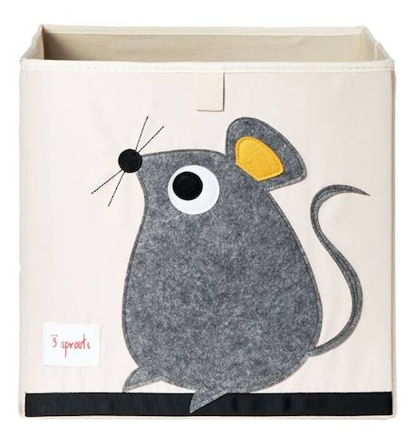 Cube de rangement - 3 SPROUTS - Souris - Polyester, carton dur - 33 x 33 x 33 cm BEIGE 1 - vertbaudet enfant 