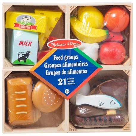 Jeu de nourriture en bois - MELISSA & DOUG - Groupes Alimentaires - Mixte - A partir de 3 ans BEIGE 1 - vertbaudet enfant 