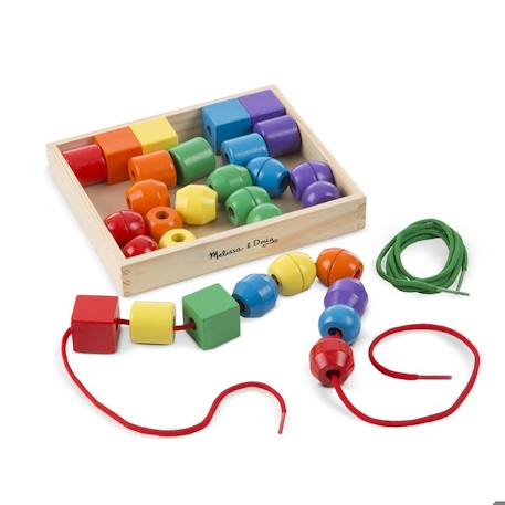 Billes De Laçage Primaire - MELISSA & DOUG - Trente perles en bois - Mixte - A partir de 3 ans ROUGE 1 - vertbaudet enfant 