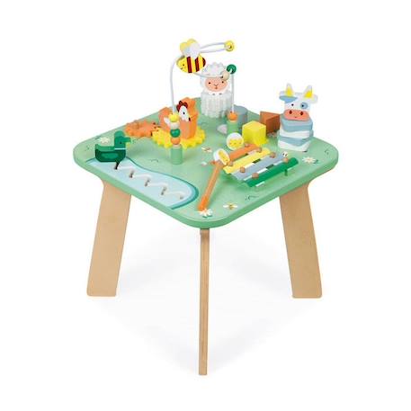 Table d'Activités Jolie Prairie - Jouet d'Eveil en Bois - JANOD - 12 mois - Vert VERT 3 - vertbaudet enfant 