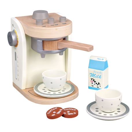 Jouet - NEW CLASSIC TOYS - Ensemble machine à café - Blanc - Bois - 3 ans et plus BLANC 3 - vertbaudet enfant 