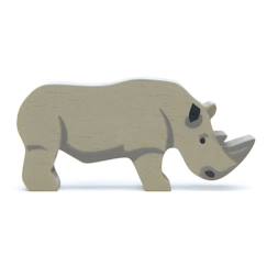 Jouet-Pack de 6 animaux en bois - Tender Leaf Toys - Rhino gris - Pour enfant de 3 ans et plus