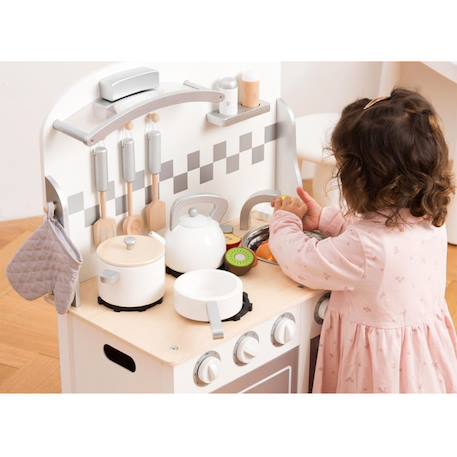 New Classic Toys - Kitchenette Bon Appétit blanche argent BLANC 5 - vertbaudet enfant 