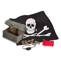 Jouet-Coffre de Pirate en Bois - MELISSA & DOUG - Avec Accessoires et Compartiment Secret