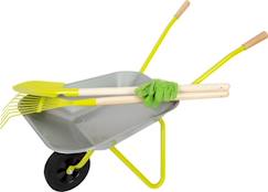 Jouet-jouet pour enfant Brouette en métal avec outils de jardin