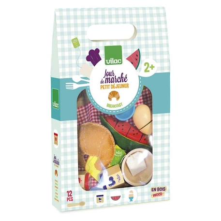 Set petit déjeuner Jour de Marché - VILAC - 3-6 ans - Bois et feutrine - 12 pièces JAUNE 3 - vertbaudet enfant 