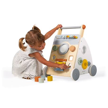 Chariot Multi-Activités Sweet Cocoon JANOD - Chariot de Marche en Bois - Dès 12 mois BEIGE 3 - vertbaudet enfant 