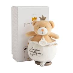 Jouet-Premier âge-Jouet musical - DOUDOU ET COMPAGNIE - Ours Petit Roi - Boîte à musique - Blanc - Enfant - Mixte