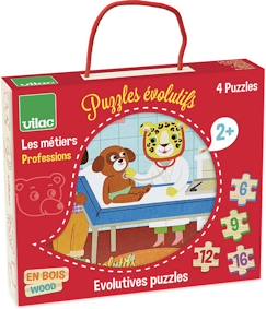 Jouet-Jeux éducatifs-Puzzle évolutif métiers - Vilac - 4 puzzles de 6 à 16 pièces - Enfant 2 ans et plus