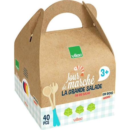 Jeu de salade en bois pour enfant - VILAC - 40 pièces - Rouge ROUGE 4 - vertbaudet enfant 