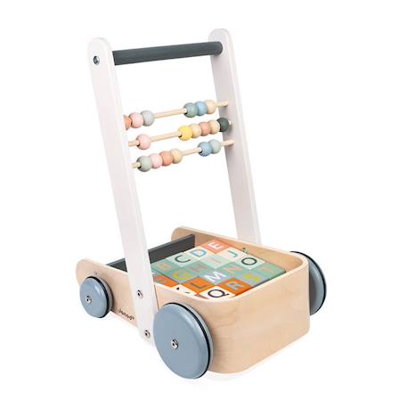 Chariot de marche ABC Sweet Cocoon - JANOD - Bois - 20 cubes chiffres et lettres - Boulier MARRON 1 - vertbaudet enfant 