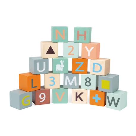 Chariot de marche ABC Sweet Cocoon - JANOD - Bois - 20 cubes chiffres et lettres - Boulier MARRON 4 - vertbaudet enfant 