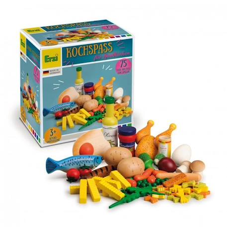 Erzi - Set d'aliments en bois 75 pcs JAUNE 1 - vertbaudet enfant 