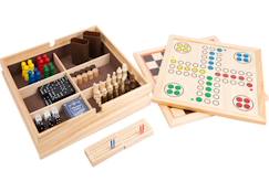 Jouet-Boîte de jeux 9-en-1 SMALL FOOT - Jeux de plateau en bois pour enfants et adultes