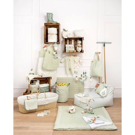 Bavoirs en coton vert et blanc lot de 2 Botanica VERT 3 - vertbaudet enfant 