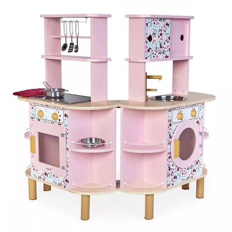 Cuisine en bois - JANOD - Twist - Recto-Verso - 8 Accessoires - Plaque de cuisson sonore - Dès 3 ans ROSE 6 - vertbaudet enfant 