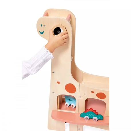 Garage Dino Diplodocus - JANOD - Jouet en bois FSCTM - 4 Dinos et 2 Cactus BEIGE 6 - vertbaudet enfant 