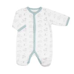 Pyjama bébé - TROIS KILOS SEPT - Ouverture sur l'avant - Velours - Bleu  - vertbaudet enfant