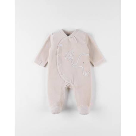 Pyjama en velours côtelé, imprimé éléphant BEIGE+BEIGE 1 - vertbaudet enfant 