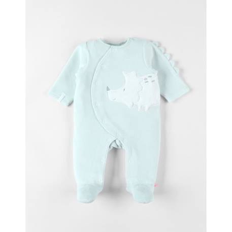 Pyjama en velours côtelé, rhinocéros VERT 1 - vertbaudet enfant 