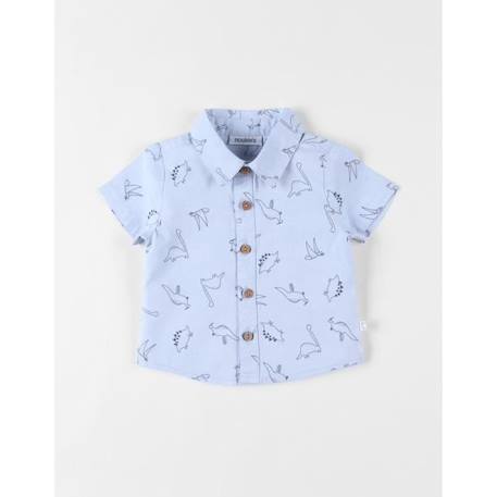 Chemise chambray dinos à manches courtes BLEU 1 - vertbaudet enfant 