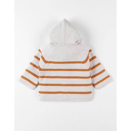 Mantelet rayé en tricot, beige/jaune JAUNE 4 - vertbaudet enfant 