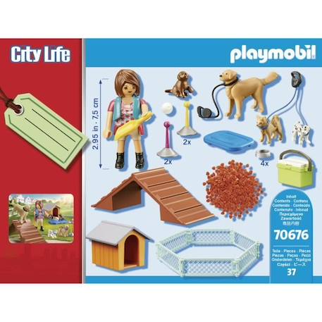 PLAYMOBIL 70676 Set Educatrice et chiens, City life, Pour Enfant, dès 4 ans, 37 pièces BLEU 4 - vertbaudet enfant 