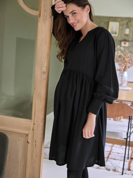 Robe courte de grossesse bleu imprimé+noir 9 - vertbaudet enfant 