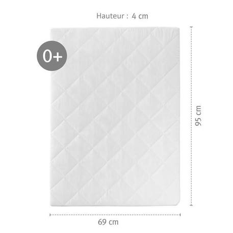 ROBA Matelas de Parc Bébé 75 x 100 cm - Déhoussable - Blanc BLANC 3 - vertbaudet enfant 