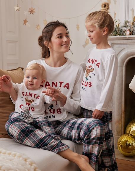 Pyjama de Noël femme 'Santa Club' capsule famille écru 2 - vertbaudet enfant 