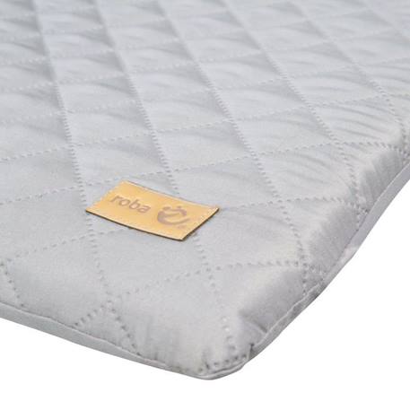 ROBA Plan à Langer à Poser sur Lit Bébé + Matelas Imperméable roba Style Gris - Facile à Monter - Bois Laqué Taupe GRIS 6 - vertbaudet enfant 