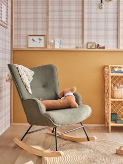 Chambre et rangement-Fauteuil d'allaitement à bascule en tissu bouclette