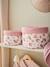 Lot de 2 petits paniers de rangement réversibles Folk rose imprimé 1 - vertbaudet enfant 