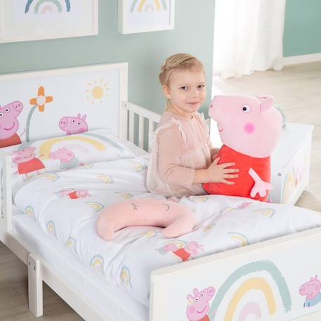 Lit Enfant 2-7 Ans avec Barrières de Protection + Parure de Lit ROBA Peppa Pig - Blanc - 70x140 cm BLANC 4 - vertbaudet enfant 